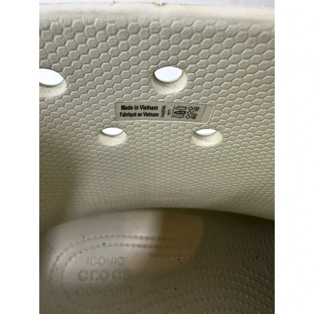 CROCS Classic Crush Rain Boots BONE Cream Mens Size 11 Waterproof Platform Shoes